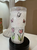 White Floral Butterly