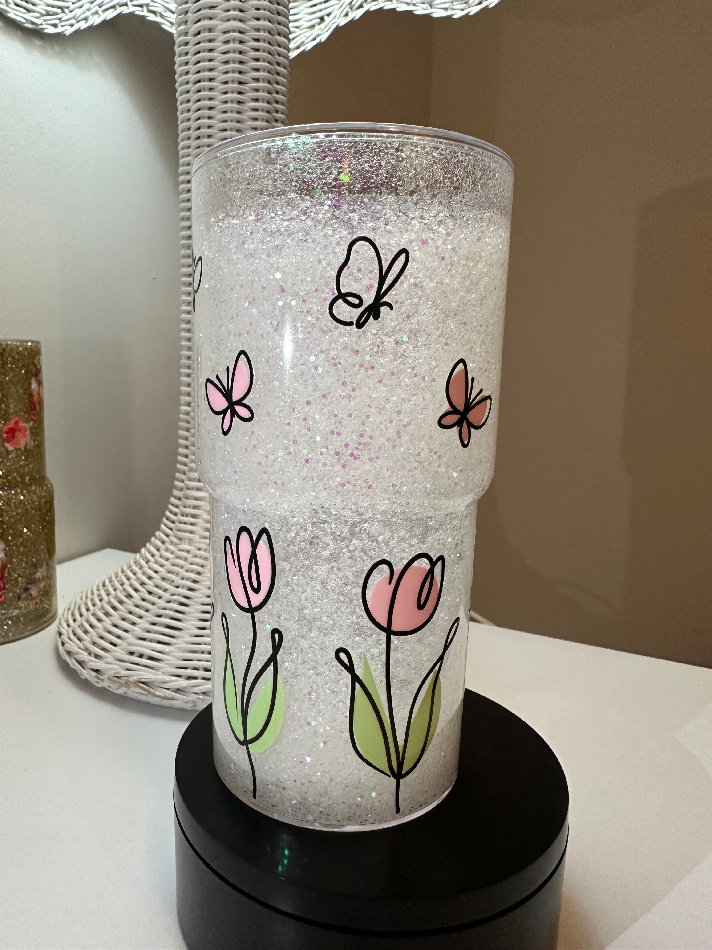 White Floral Butterly